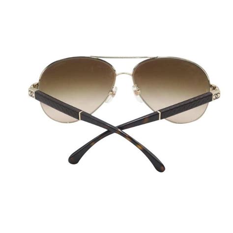 Chanel Quilted Leather Aviator Cc Sunglasses 4195Q 